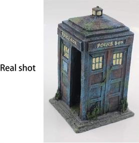 img 3 attached to 🏛️ Sunyiny Aquarium Fish Tank Ornament: Police Box Telephone Decor for Fish and Shrimp - Ideal Hideout for Hiding and Cave-like Ambiance