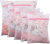 🧦 5 pack learja delicates laundry bags - mesh washing machine bag for underwear, lingerie, bra, pantyhose, sock, shoe - travel storage organizer bags logo