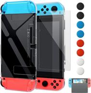 🔍 crystal clear dockable cover case for nintendo switch - fyoung protective case with screen protector for nintendo switch logo