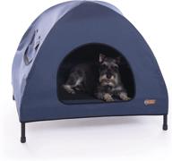 🏠 k&amp;h pet products medium navy blue original pet cot house - 25 x 32 x 28 inches логотип