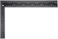 📏 uxcell leathercraft black measuring square ruler for diy leather handmade sewing tools - stainless steel, tempered, 0-300mm 0-12inch scale logo