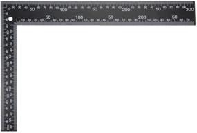 img 4 attached to 📏 uxcell Leathercraft Black Measuring Square Ruler for DIY Leather Handmade Sewing Tools - Stainless Steel, Tempered, 0-300mm 0-12inch Scale