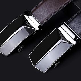 img 3 attached to 👔 Ultimate Comfort with Leather Ratchet Automatic Buckle: Must-have Men's Accessories