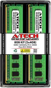 img 4 attached to A-Tech 8GB RAM 1600 MHz Upgrade Kit - Non-ECC UDIMM 240 Pin DDR3 PC Memory for Desktop Computers (2x4GB) - PC3-12800