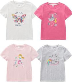 img 4 attached to Tshirts Graphic Shirts Cotton T Shirts Girls' Clothing and Tops, Tees & Blouses