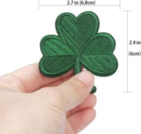 img 2 attached to 🍀 Set of 4 Irish Clover Embroidered Patches - St. Patrick's Day Sewing, Dark Green Emblem, Lucky Shamrock Iron-On or Sew-On Ireland Patch for Clothes, Bags, Hats, Crafting Projects