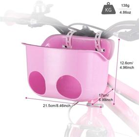 img 3 attached to 🚲 Cycmoto Front Doll Seat - Kids Bike Basket for Decoration, Bike Accessories Basket for Kids (Pink & Purple)