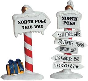 img 1 attached to Lemax Village Collection 64455: Set of 2 North Pole Signs - Enhance SEO