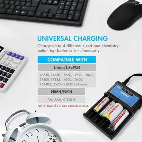 img 3 attached to Tenergy Rechargeable C Batteries & Charger for AA/AAA/C/18650 Batteries, 4-Pack Cells with Car Adapter - NiMH & Li-ion/NiCd Compatible