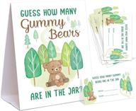 🐻 entertain and engage guests: guess how many gummy bears baby shower game with self-standing sign & 50 cards logo