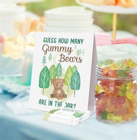 img 1 attached to 🐻 Entertain and Engage Guests: Guess How Many Gummy Bears Baby Shower Game with Self-Standing Sign & 50 Cards