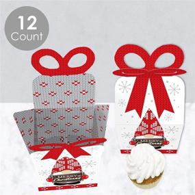 img 2 attached to Набор из 12 квадратных подарочных коробочек-конфеток с рождественскими гномами от Big Dot of Happiness - праздничные коробочки с бантиком для улучшения SEO.