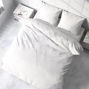 img 4 attached to 🛏️ Kotton Culture Premium Duvet Cover Set - 100% Egyptian Cotton, 1000 Thread Count, Zipper Closure & Corner Ties - Luxurious Queen/Full Size - Includes 1 Duvet Cover & 2 Pillow Shams in White