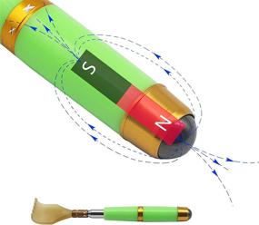 img 2 attached to 🔍 SinLoon Расширяемый скретчер для спины с магнитотерапевтическим роликом для массажа рук - смола для битья зубов (зеленого цвета)