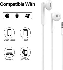 img 1 attached to Wired Headphones 2 Pack with Microphone & Volume Control - iPhone Earbuds for 🎧 Noise Isolating Stereo Bass - Compatible with iPhone/Samsung/MP3/Android - 3.5mm Earphones for iPhone 6s plus/6/5s/5c/SE/S10/iPad/iPod