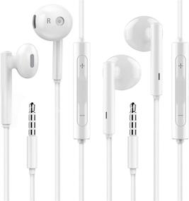 img 4 attached to Wired Headphones 2 Pack with Microphone & Volume Control - iPhone Earbuds for 🎧 Noise Isolating Stereo Bass - Compatible with iPhone/Samsung/MP3/Android - 3.5mm Earphones for iPhone 6s plus/6/5s/5c/SE/S10/iPad/iPod