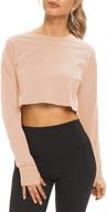 👚 mippo long sleeve crop tops for women - athletic gym shirts, cropped sweatshirts, workout attire logo