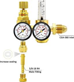 img 3 attached to OYHBO Argon Regulator Welding Welder: Superior Performance for Welding Efficiency