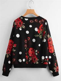 img 3 attached to Romwe Womens Casual Floral Pullover
