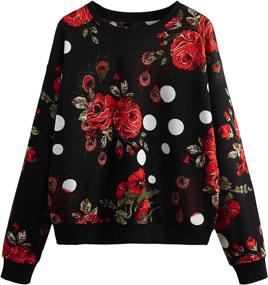 img 4 attached to Romwe Womens Casual Floral Pullover