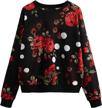 romwe womens casual floral pullover logo