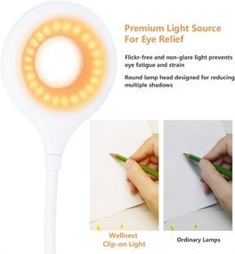 img 1 attached to 📚 Rechargeable Amber Book Light for Bed Headboard - 16 LED Clip-On Reading Light, Dimmable Desk Lamp with 5 Brightness Levels, Flexible Neck, Touch Control, Gentle Night Light for Kids