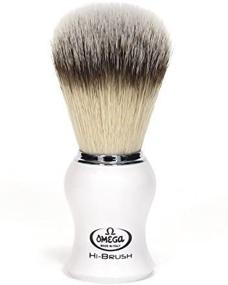 img 3 attached to 🪒 Experience Luxury Shaving with Omega Hi Brush Synthetic Shaving Brush - Classic Handle (Pearl White)