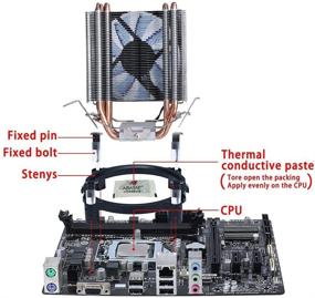 img 1 attached to 🔵 upHere голубой светодиодный процессорный кулер: 4 медных тепловых трубки, 92 мм вентилятор PWM, алюминиевые ребра