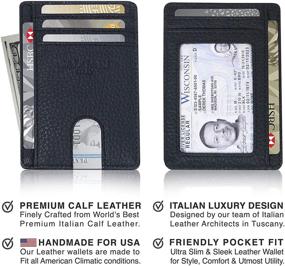 img 3 attached to CALGARI Luxury Leather Minimalist Wallet