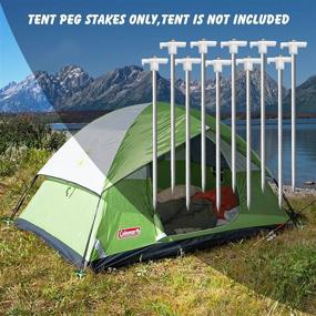 img 2 attached to 🏕️ Eurmax Galvanized Non-Rust Camping Family Tent Pop Up Stakes Ice Tools Pack of 10, with 4x10ft Ropes & 1 White Stopper - Heavy Duty