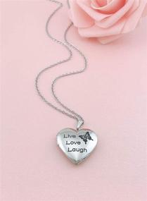 img 2 attached to 💖 Youfeng Love Heart Locket Necklace for Girls – Unicorns Enamel Pendant that Holds Pictures – Perfect Gift for Women