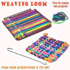 img 1 attached to 🧵 Retro Crafting Kit – Weaving Loom – Learn to Make 2 Potholders – Perfect for Family Fun