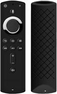 📱 premium black silicone remote cover case for fire tv stick 2020/4k - auswaur protective skin for alexa voice remote control (2nd/3rd gen) logo