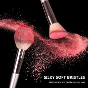 img 2 attached to 🌟 Syntus Makeup Brush Set: 16 Brushes, 4 Blender Sponges, and Brush Cleaner Kit - Premium Synthetic Kabuki Blush Concealer Eye Shadow Brushes in Champagne Gold