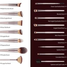 img 3 attached to 🌟 Syntus Makeup Brush Set: 16 Brushes, 4 Blender Sponges, and Brush Cleaner Kit - Premium Synthetic Kabuki Blush Concealer Eye Shadow Brushes in Champagne Gold