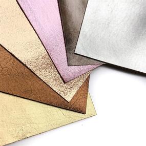 img 3 attached to 🔥 High-Quality Leather Scraps for Leather Earrings: 6 Metallic Sheets of Genuine Leather for Craft Enthusiasts, Includes Rose Gold Leather Piece (5x5 Inches)