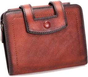 img 4 attached to 💼 Genuine Leather Short Wallets for Women: Vintage Handmade RFID Blocking Purse in Coffee