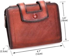 img 2 attached to 💼 Genuine Leather Short Wallets for Women: Vintage Handmade RFID Blocking Purse in Coffee