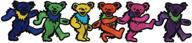 🐻 grateful dead dancing bears patch, 3x8, multicolor - large, by c&d visionary application logo