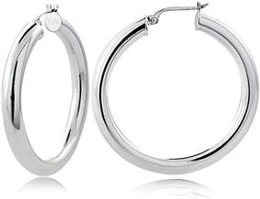 img 2 attached to Sterling Polished Hoops Loops Earrings - Girls' Jewelry for Earrings