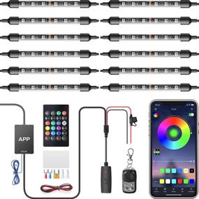 img 4 attached to 🏍️ icicar 12pcs Motorcycle LED Light Kit (3rd Generation) MagicRGB with App Control Music Mode and Brake Light Function - Waterproof, Over 200 Dynamic Modes, Dual Remote Motorcycle Lights