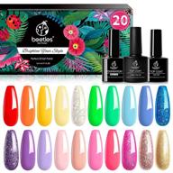 💅 vibrant gel nail polish set: beetles 20-color rainbow summer kit with led lamp, glitter nude shades, glossy & matte top coats - soak off, long-lasting, kaleidoscope of colors logo