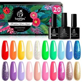 img 4 attached to 💅 Vibrant Gel Nail Polish Set: Beetles 20-Color Rainbow Summer Kit with LED Lamp, Glitter Nude Shades, Glossy & Matte Top Coats - Soak Off, Long-Lasting, Kaleidoscope of Colors