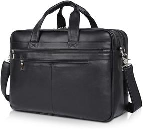 img 4 attached to Polare 17'' Computer Briefcase: Top Quality Full Grain Leather Business Case for Men with 15.6'' Laptop Compartment