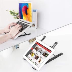 img 3 attached to 🖥️ JARLINK Регулируемая подставка для ноутбука - Складная алюминиевая платформа для всех ноутбуков, iPad и планшетов (до 15,6 дюймов) - Черный