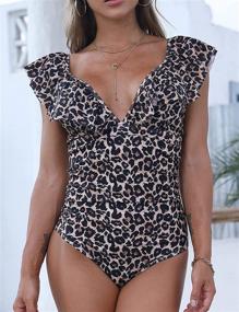 img 3 attached to 👙 HHUQ Women's One Piece Swimsuit: Sexy Design with Bikini Ruffle & Cover Up - Tankini Included