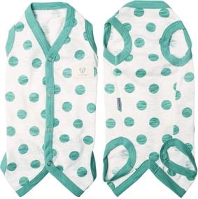 img 4 attached to 🐶 Stylish and Comfortable Tony Hoby Pet Clothes Sleeveless Dog Pajamas - Ideal Dog Jumpsuit PJS with Stripes, Perfect for Summer - Green