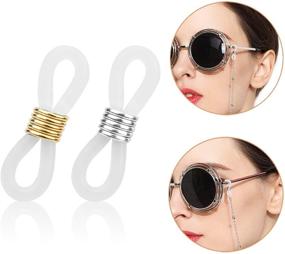 img 3 attached to 👓 HUIHUIBAO 20 Pieces Eyeglass Chain Ends: Adjustable Spring Rubber Connectors for Eye Glasses Holder Necklace Chain Strap in Gold and Silver Rings