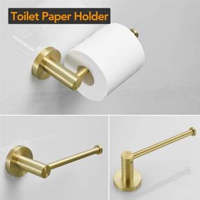 img 2 attached to 🛁 BESy 3-Piece Bathroom Accessories Set: Adjustable Hand Towel Bar Rack (15.7 to 25.9 Inches), Toilet Paper Holder, Robe Towel Hook – Wall Mounted Bath Fixtures in Stainless Steel/Brushed Gold