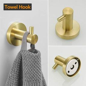 img 1 attached to 🛁 BESy 3-Piece Bathroom Accessories Set: Adjustable Hand Towel Bar Rack (15.7 to 25.9 Inches), Toilet Paper Holder, Robe Towel Hook – Wall Mounted Bath Fixtures in Stainless Steel/Brushed Gold